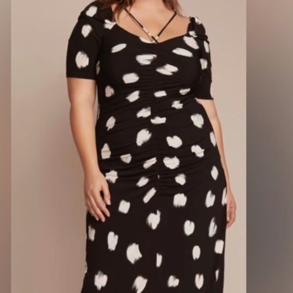 11 Honore Black and White Polka Dot Dress